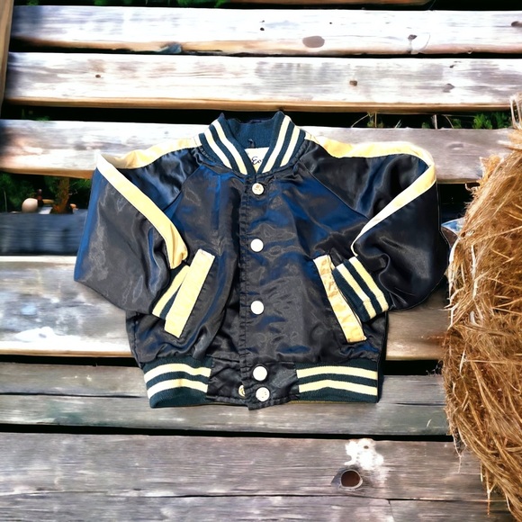 Vintage ENVOY bomber jacket for toddler blue and white with slight Vtg ware - Picture 1 of 6